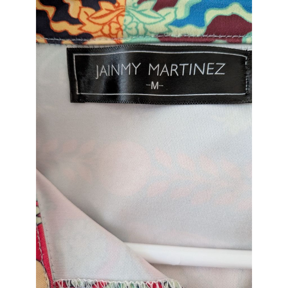 Jainmy Martinez Boho Print Tunic Shirt Dress Size M Long Sleeve Colorful Button - Picture 5 of 8